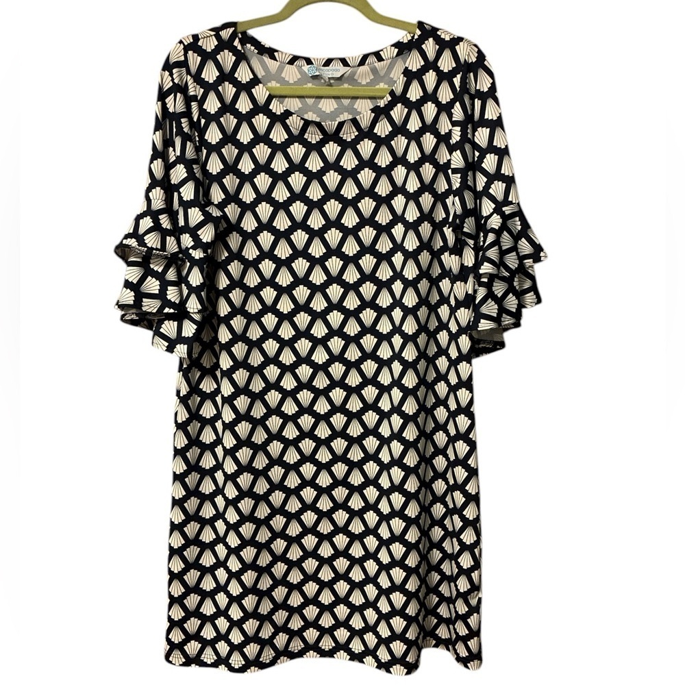 Escapada Living Navy White Dress Large Like New